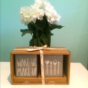 Rae Dunn “WAKE UP MAKE UP” cosmetic/brush holders